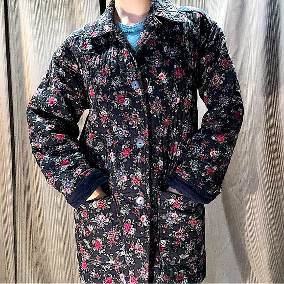 Handmade quilted floral coat chore jacket // size large // one of a kind! - Picture 12 of 14